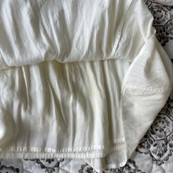 Anthropologie Cream and Brown Embroidered Bohemian balloon sleeve dress XS - Picture 12 of 17